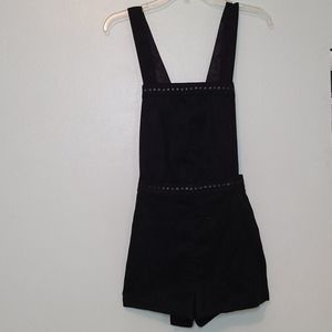 NWOT DIVIDED BY H&M Black Faux Suede Overalls